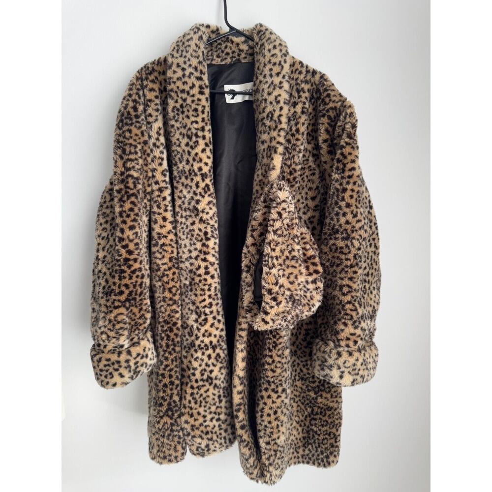 VTG Essence by Mail Jacket Leopard Print w Matching Hat Cheetah